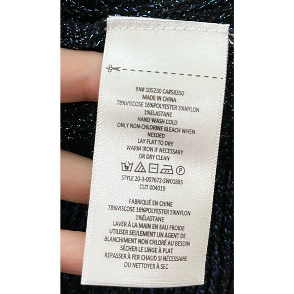 Joie Blue Sparkly Long Sleeve Italian Yarn Women's Sweater Size XXS - Picture 3 of 5